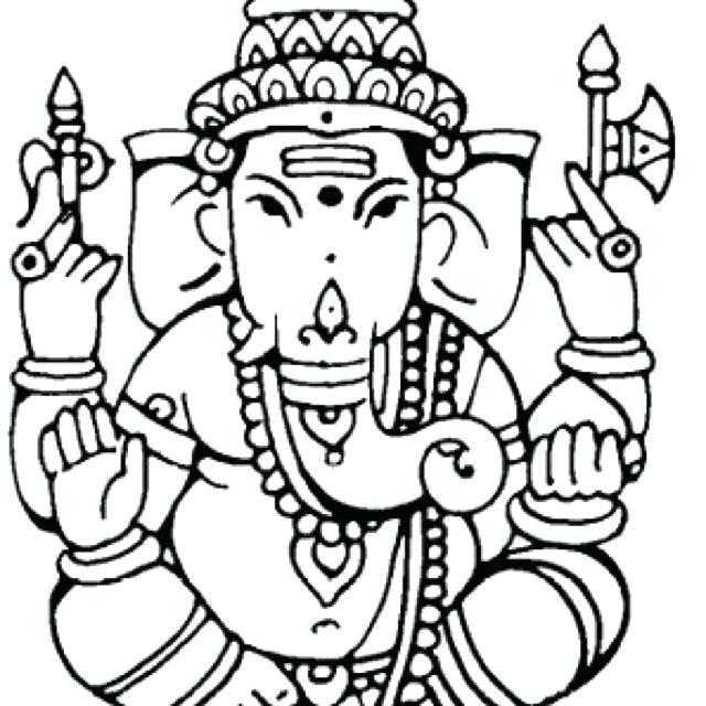 640x640 Ganpati Coloring Pages Lord Ganesha Colouring Easy Pizzafood Club