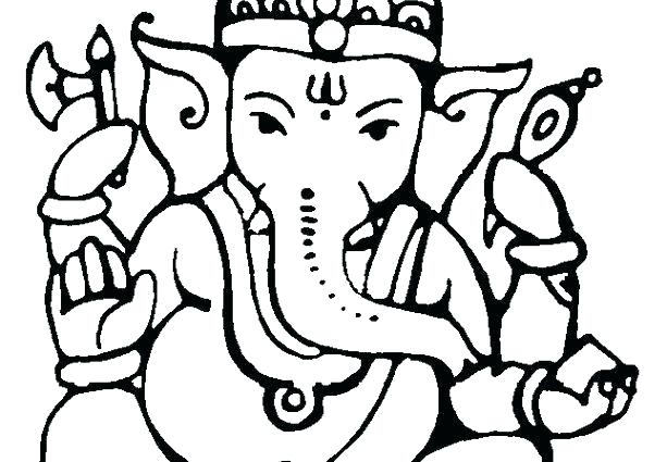 613x425 Ganesha Coloring Sheets