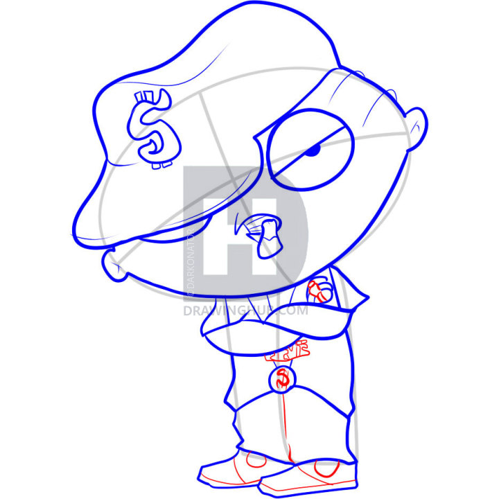 720x720 how to draw gangster stewie, step