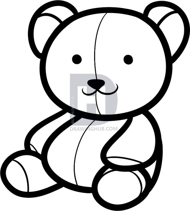 650x720 Drawn Teddy Bear