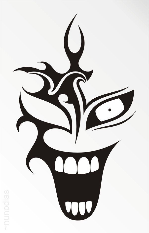 600x938 Face Gangster Clown Tattoos Outline Ideas And Designs
