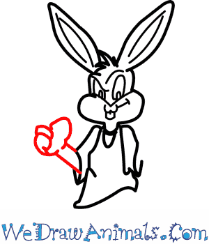 300x350 How To Draw Gangster Bugs Bunny From Looney Tunes