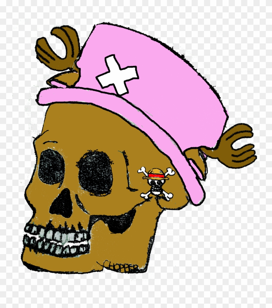 880x994 One Piece, Chopper, Skull, Head, Anime, Pink, Drawing