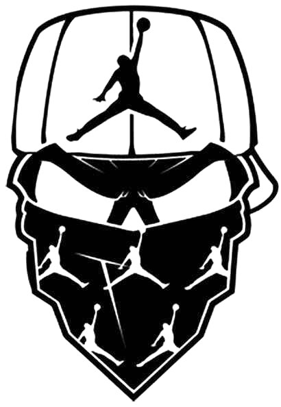 410x594 Skulls S Gangster Thug Nike Air Jordan Skull Vinyl Sticker
