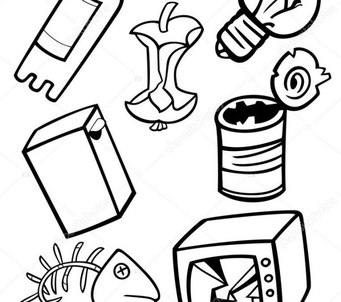 678x600 Garbage Can Coloring