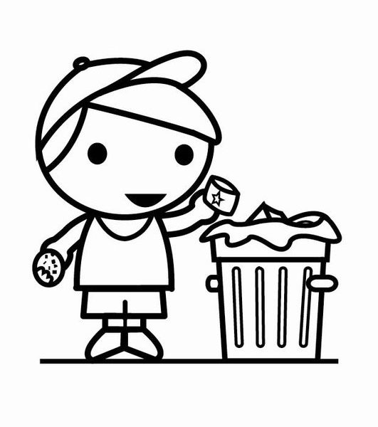 531x600 Garbage Can Coloring