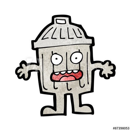 500x500 Cartoon Garbage Can