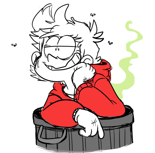 500x495 he's a garbage man, in a garbage can eddsworld doodles, shit