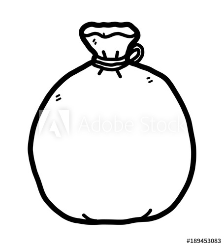 455x500 Garbage Bag Cartoon Vector And Illustration, Black And White