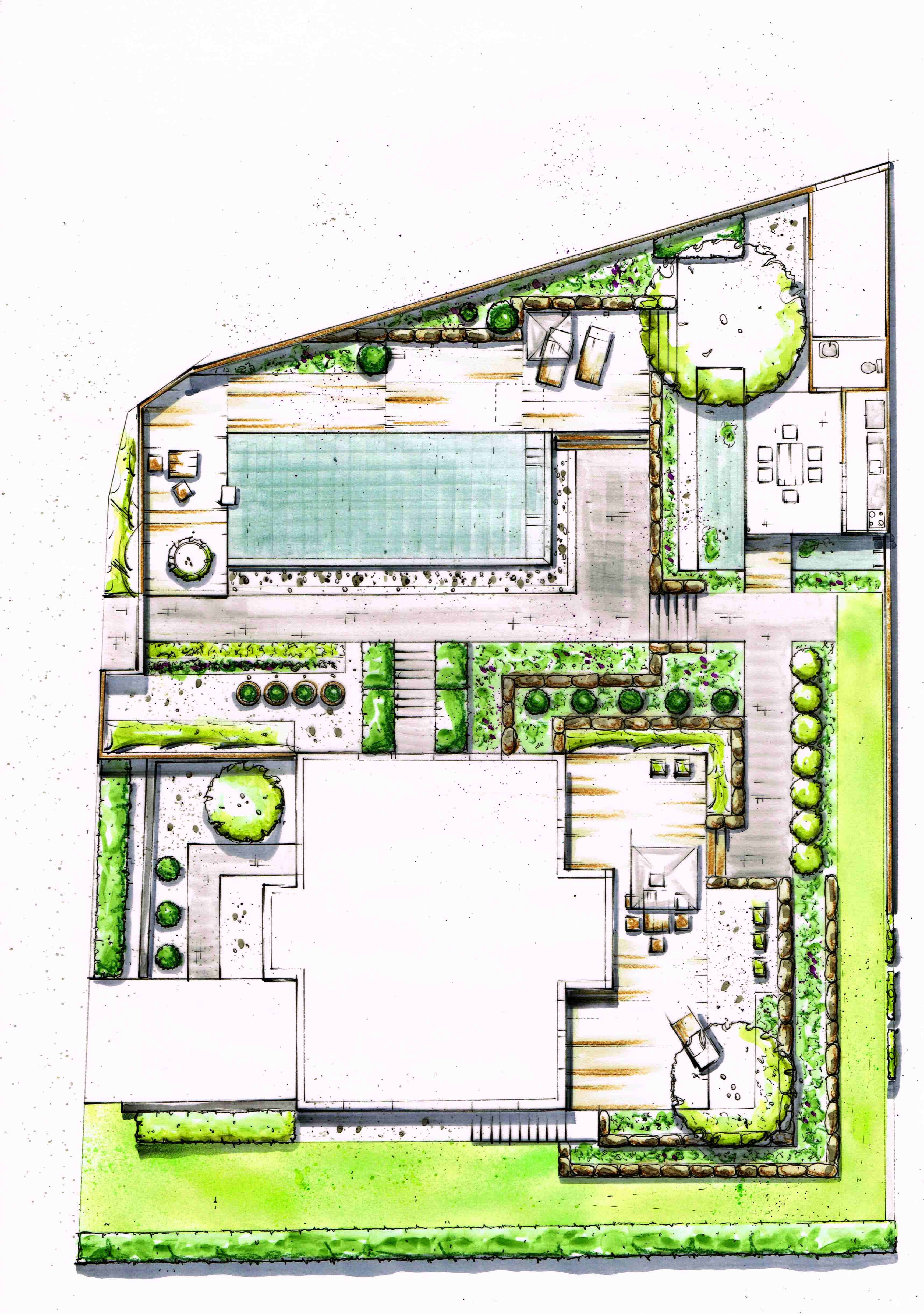 3435x4887 Designs Drawing Plans De Paysages, Plan Jardin