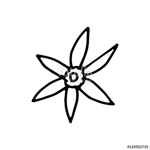 500x500 Botanical Flower Garden Element Icon Hand Drawing Isolated Object