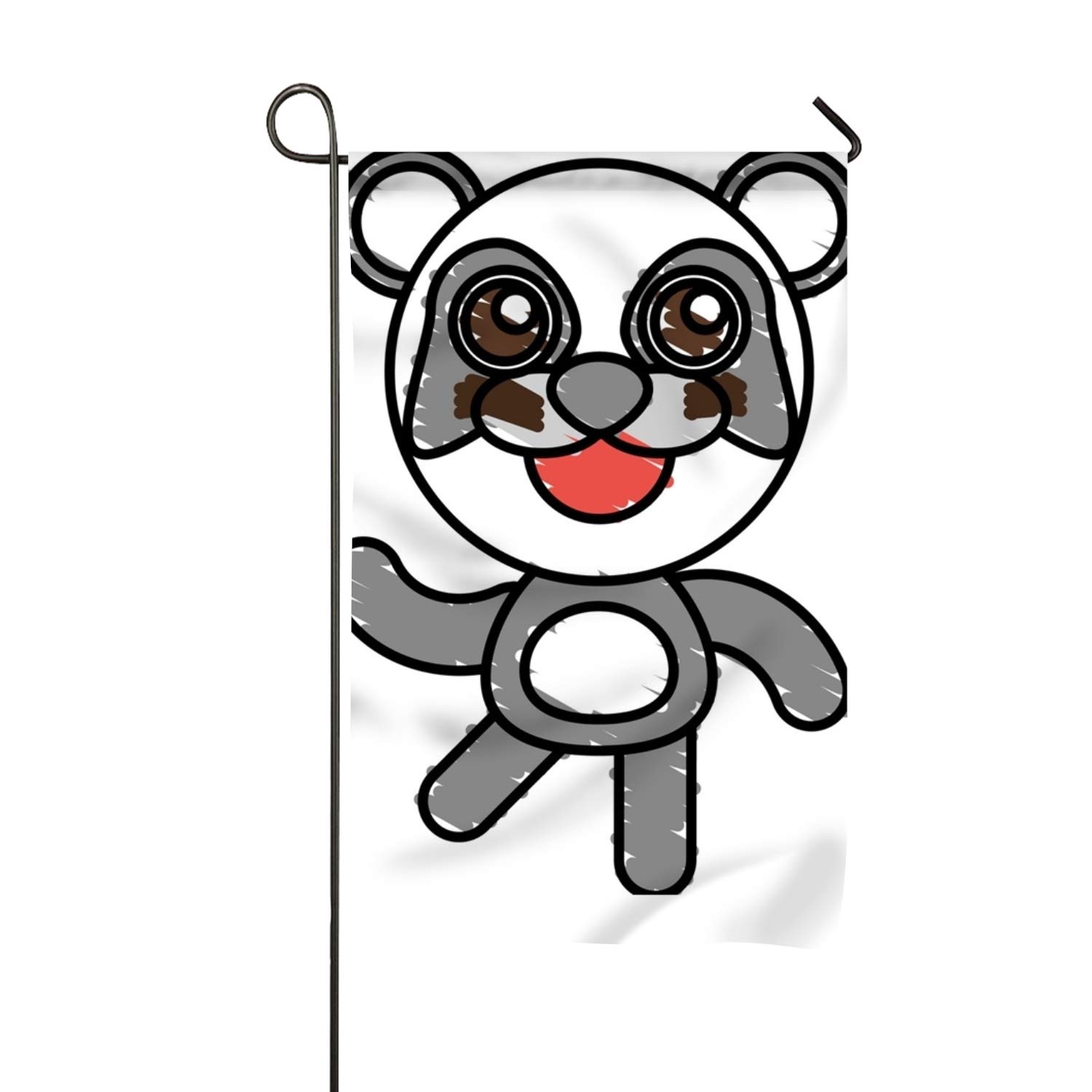 1500x1500 Drawing Panda Animal Character Double Sided Garden