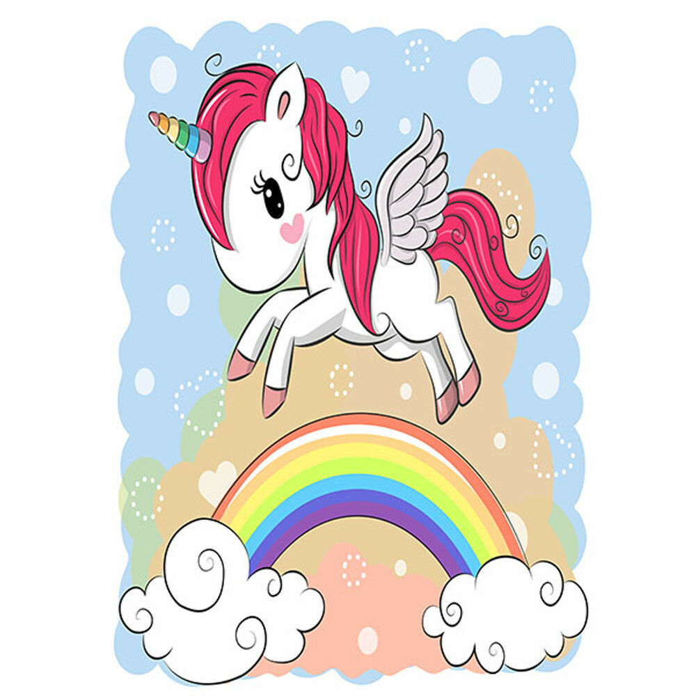 1000x1000 Unicorn On Rainbow Heart Kids Design Fabric Summer Spring Garden