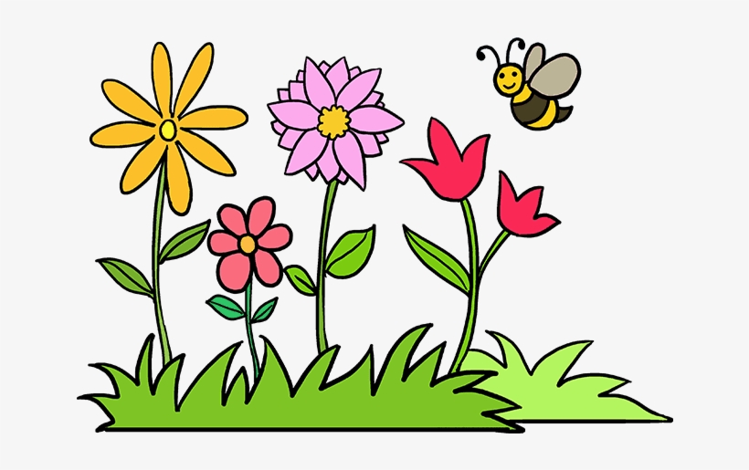 820x515 How To Draw Flower Garden