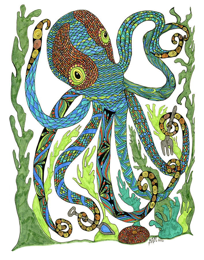 708x900 Octopus' Garden Drawing