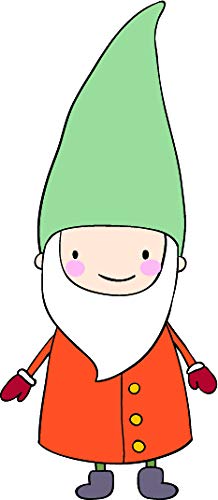 218x500 Cute Sweet Garden Gnome Cartoon Drawing Vinyl Sticker