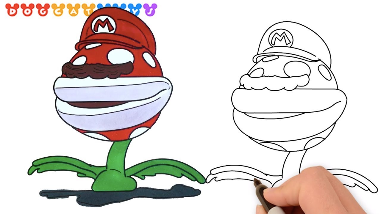 1280x720 Speed Drawing Super Mario Odyssey, Poison Piranha Plant Drawing