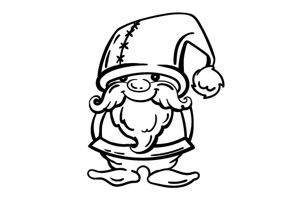 580x386 Garden Gnome Line Art Drawing