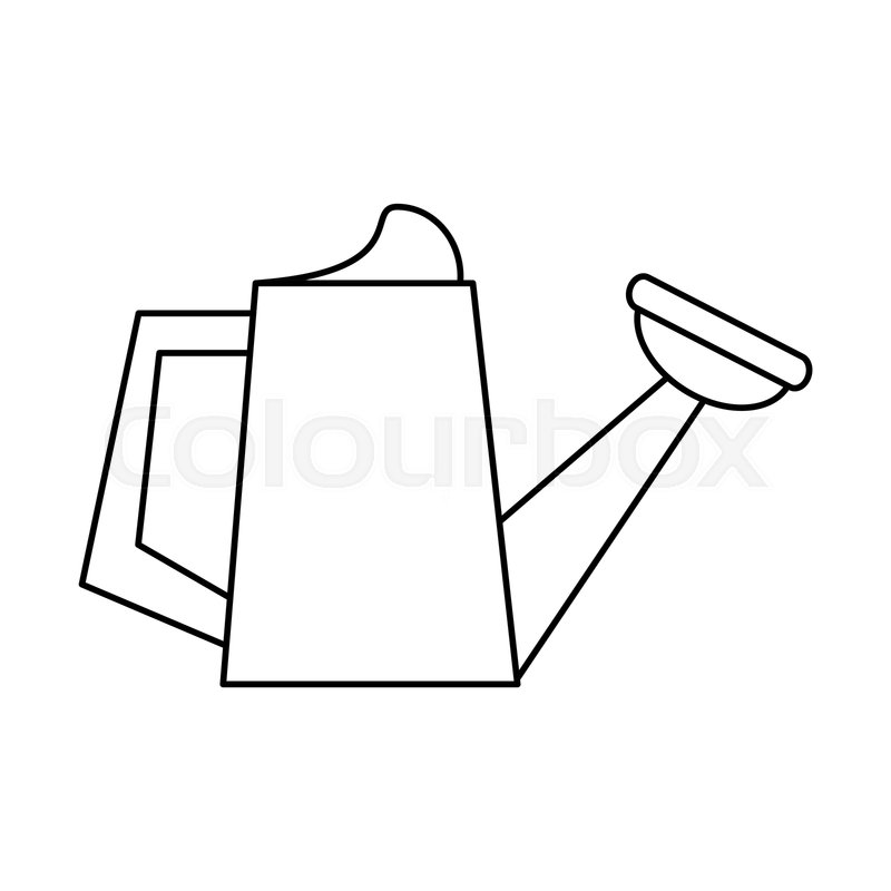 800x800 Watering Can Garden Tool Thin Line Stock Vector Colourbox