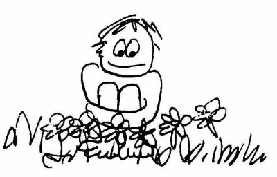 400x256 Drawing Sitting In Flowers