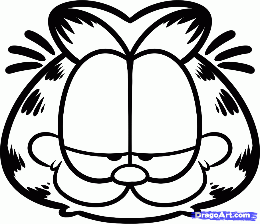 911x783 How To Draw Garfield Easy Step Art Activities