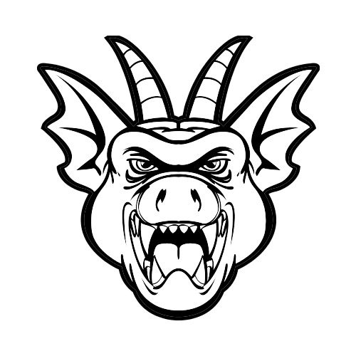 500x500 Gargoyle Front Bw Clip Art