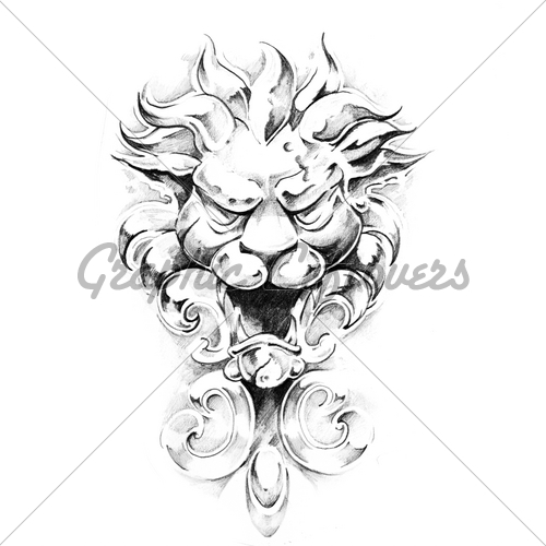 500x500 Sketch Of Tattoo Art, Gargoyle Gl Stock Images