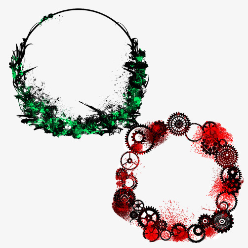 502x502 Garland Hand Drawing Material Picture, Wreath, Green, Red Png