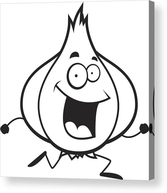 650x750 cartoon garlic bulb running acrylic print