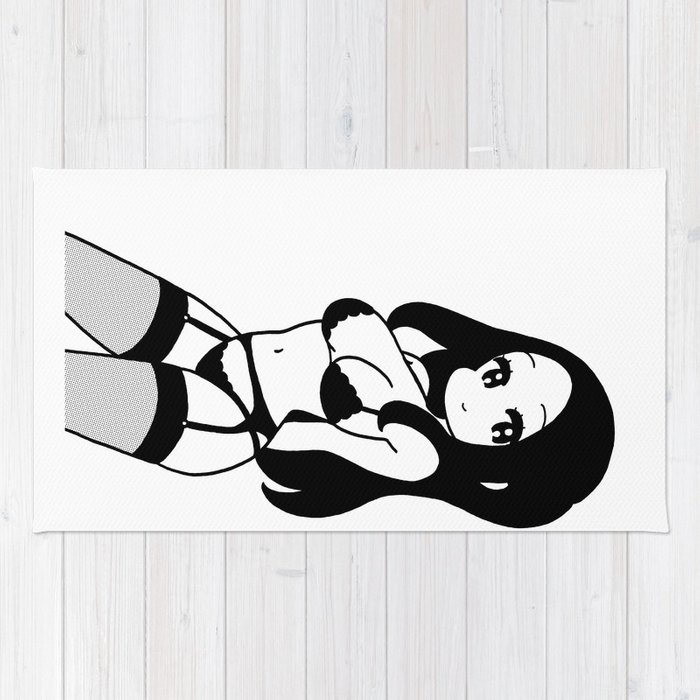 700x700 young lady of garter belt rug