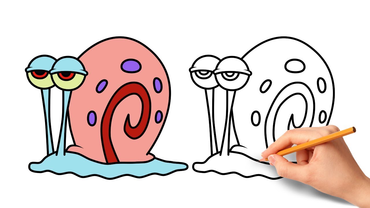 1280x720 How To Draw Gary From Spongebob