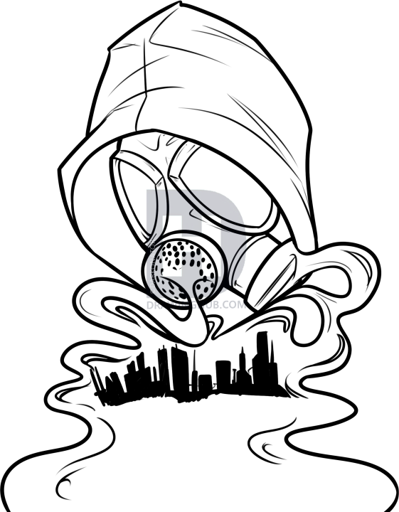 561x720 Gas Mask Drawing, Step