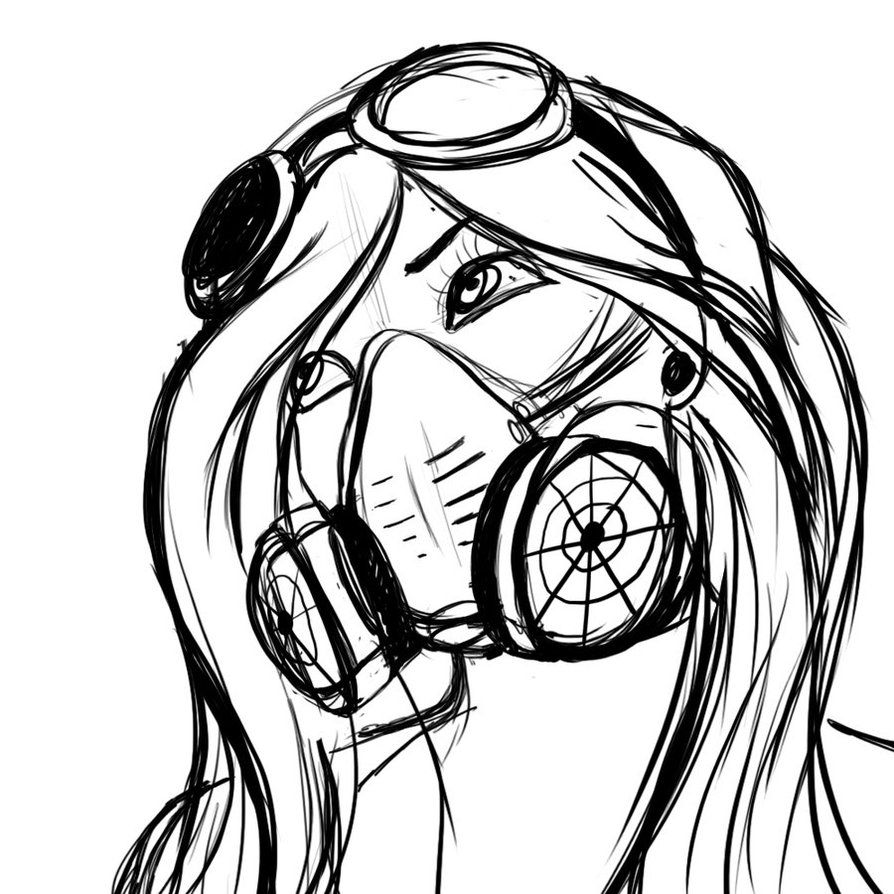894x894 Gas Mask Girl