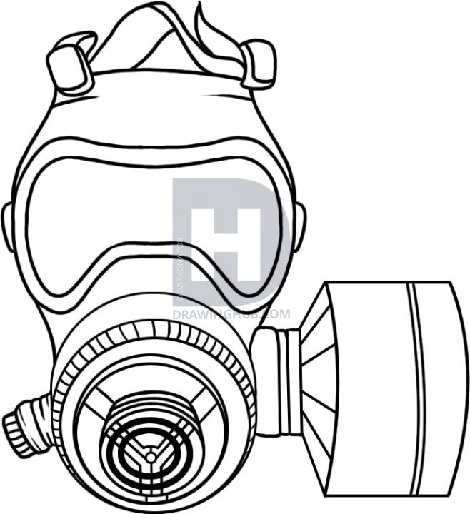 658x720 How To Draw A Gas Mask, Step