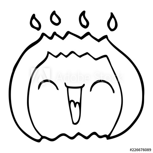 500x500 Line Drawing Cartoon Laughing Gas Flame