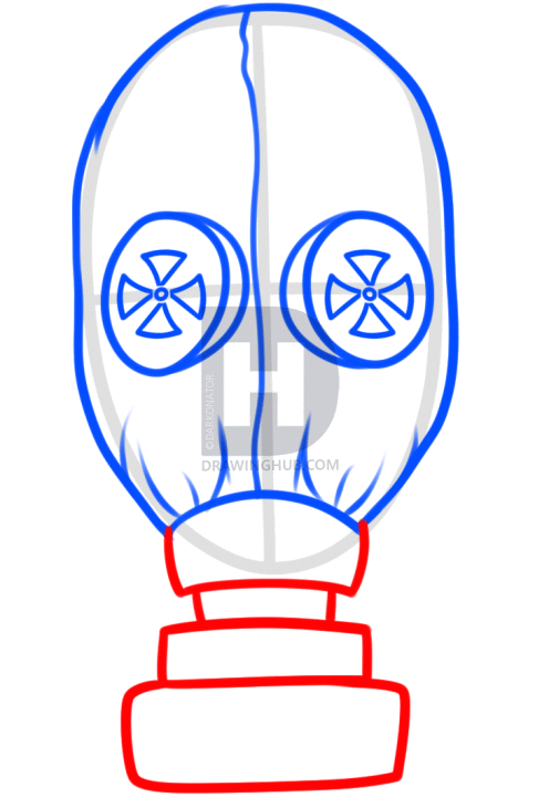 496x720 How To Draw A Gas Mask Tattoo, Step