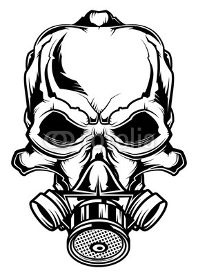 287x400 Monochrome Illustration Of Skull