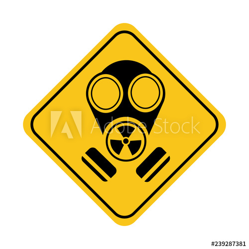 500x500 Simple Drawing Of A Gas Mask Sign, Warning Of Danger