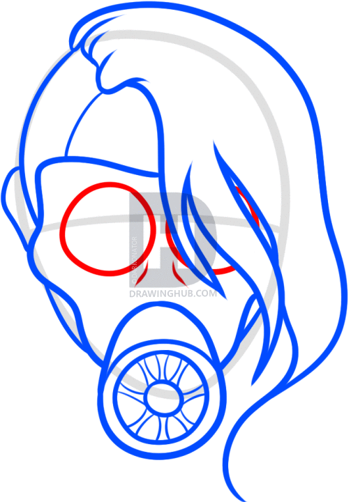 503x720 How To Draw A Gas Mask Tattoo, Step
