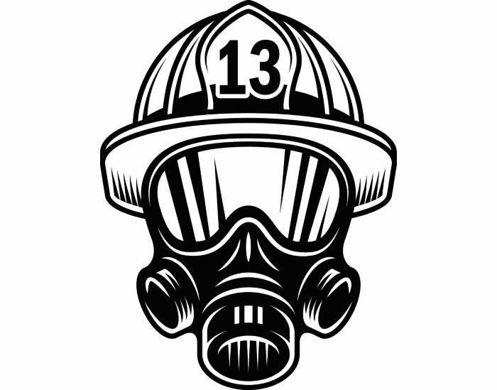 700x549 Mask Drawing Firefighter For Free Download
