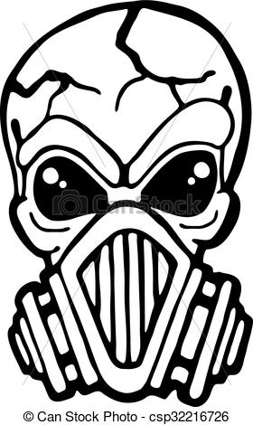 280x470 Gas Mask Skull, Vector Illustration
