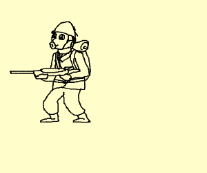 300x250 Guy With Gas Mask With High Tech Gun