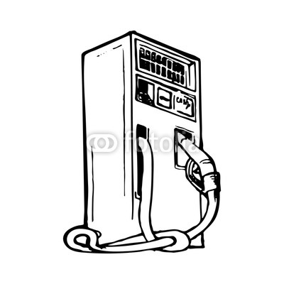 400x400 Gas Filling Dispenser Sketch Style Drawing Isolated On A White