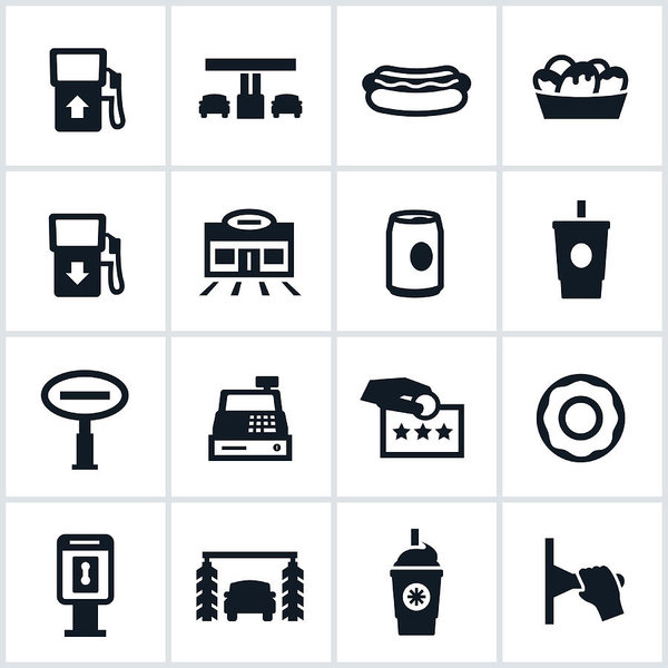 600x600 Gas Station Icons Art Print