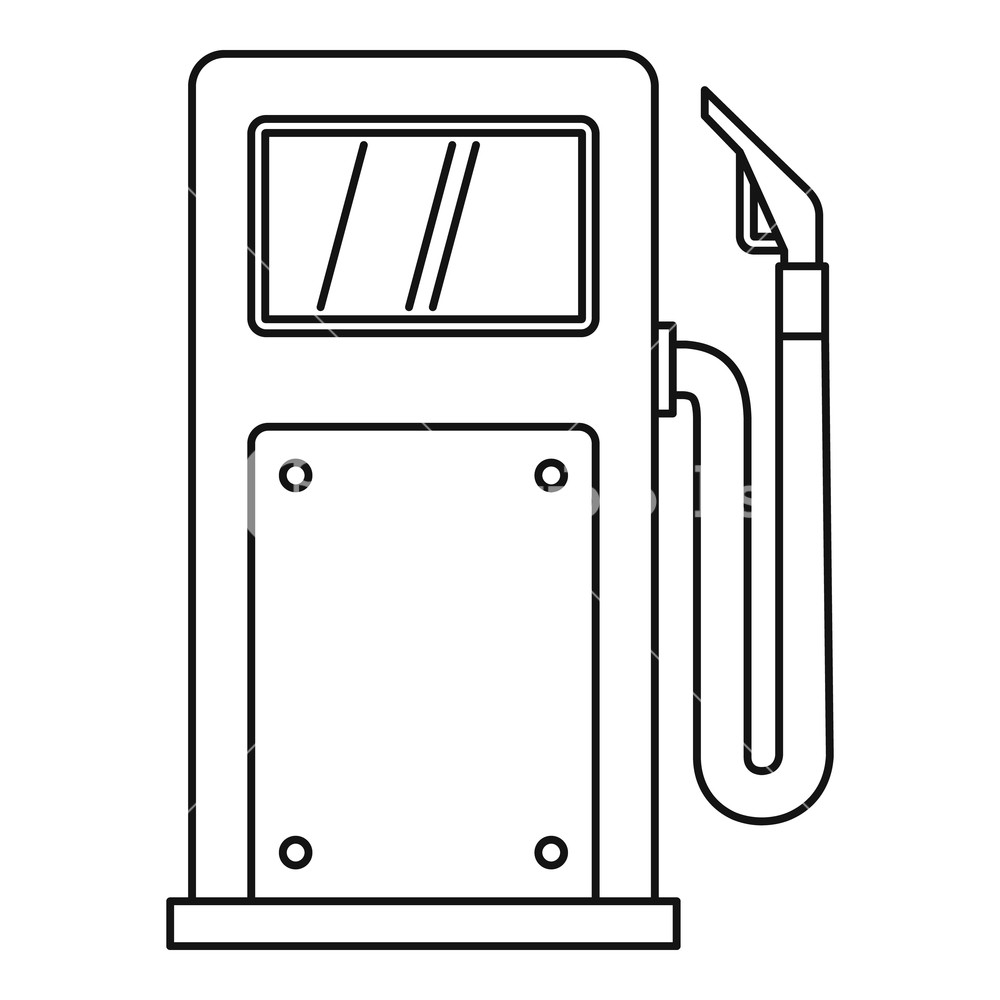 1000x1000 Gas Station Icon Outline Illustration Of Icon For Webicon