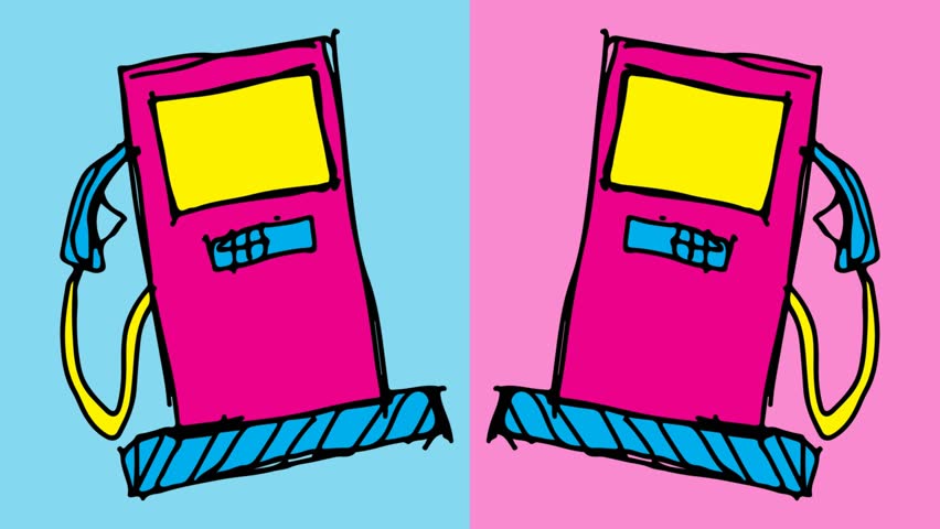 852x480 Kids Drawing Seamless Background With Theme Of Gas Station