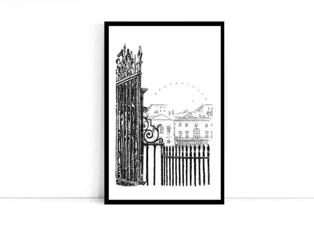 1008x756 St James Park Gates Print Monochrome Black And White Etsy