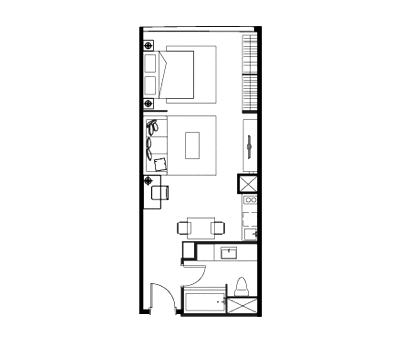 400x340 Studio The Suites Gateway Apartments