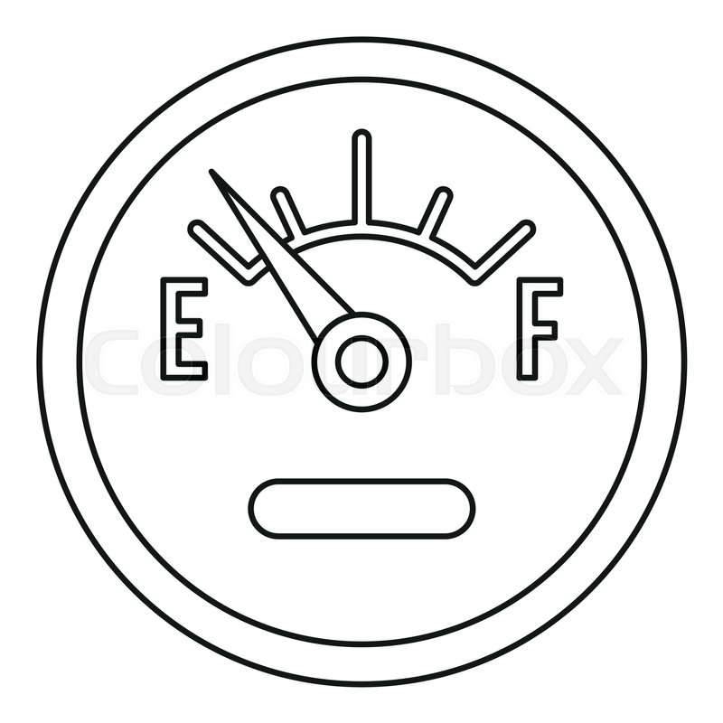 800x800 Fuel Gauge Showing Empty Icon Outline Stock Vector Colourbox
