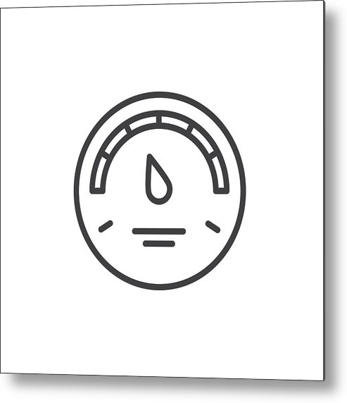493x572 Gas Gauge Outline Icon Metal Print